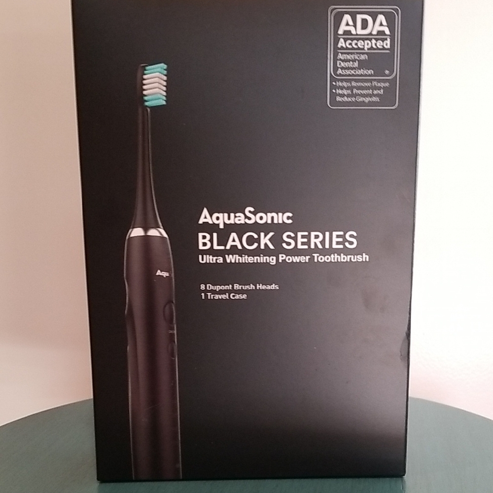 AquaSonic Black Series RechargeabBlack Electric Toothbrush with Multiple Modes